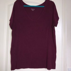 Burgundy v neck